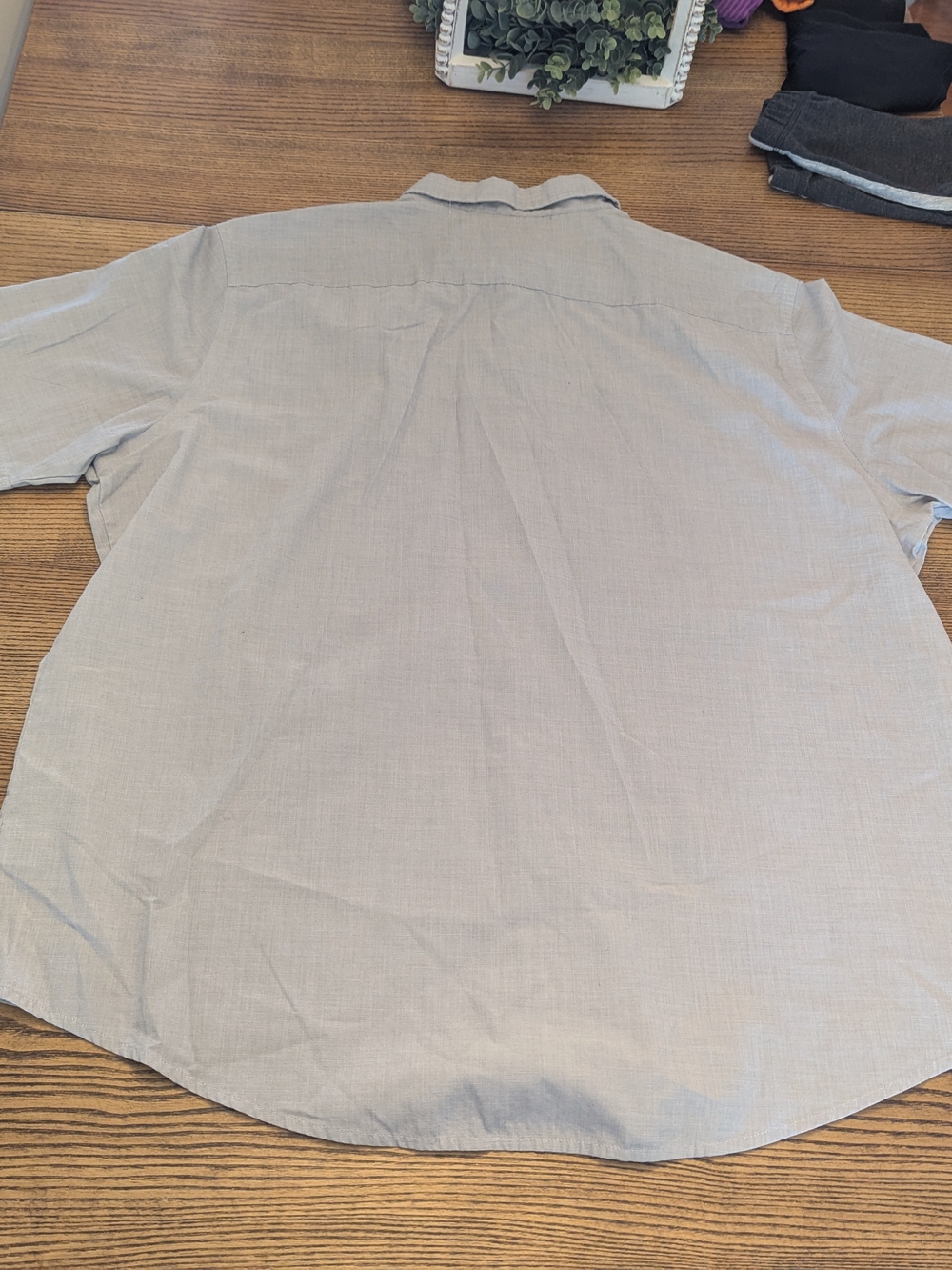 EUC Croft & Barrow Mens XXL Easy Care Button Down Gray Short Sleeve Shirt - Picture 7 of 7